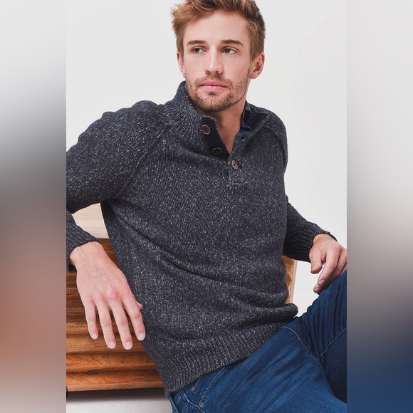 Rails Men Buckley smoke pullover Henley sweater NWT - Picture 1 of 10